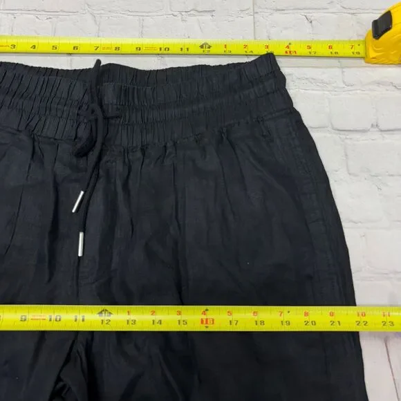 NWT Quince Women 100% Linen Wide Leg Pants Size Large Black D039 -2 - Picture 3 of 16